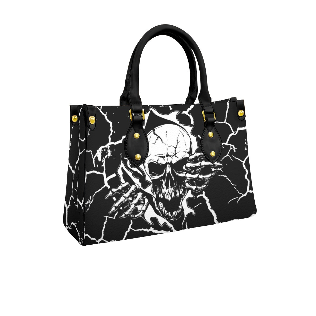 Wonder Skull structured tote bag solves the "I can't find anything in my bag" problem. The aoomy interior fits your tablet, phone, wallet, water bottle, umbrella, and cosmetics — without the overstuffed look. Multiple interior pockets keep everything organized, so you're never digging around at checkout. Reinforced rivet corners and quality metal hardware ensure the bag holds up to daily use. Whether you're heading to work, running errands, or catching a flight, this tote keeps you looking put-together.