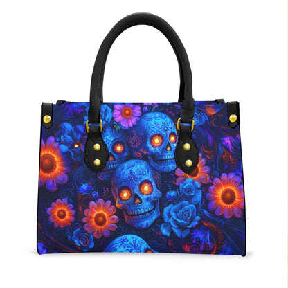 Wonder Skull structured tote bag solves the "I can't find anything in my bag" problem. The roomy interior fits your tablet, phone, wallet, water bottle, umbrella, and cosmetics — without the overstuffed look. Multiple interior pockets keep everything organized, so you're never digging around at checkout. Reinforced rivet corners and quality metal hardware ensure the bag holds up to daily use. Whether you're heading to work, running errands, or catching a flight, this tote keeps you looking put-together.