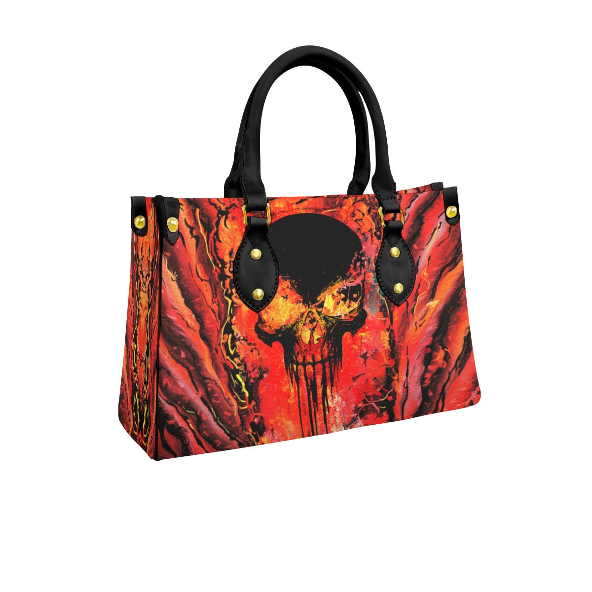 Wonder Skull structured tote bag solves the "I can't find anything in my bag" problem. The roomy interior fits your tablet, phone, wallet, water bottle, umbrella, and cosmetics — without the overstuffed look. Multiple interior pockets keep everything organized, so you're never digging around at checkout. Reinforced rivet corners and quality metal hardware ensure the bag holds up to daily use. Whether you're heading to work, running errands, or catching a flight, this tote keeps you looking put-together.