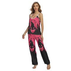 Pink Night Art Pajamas Sets For Women Sleepwears Combo