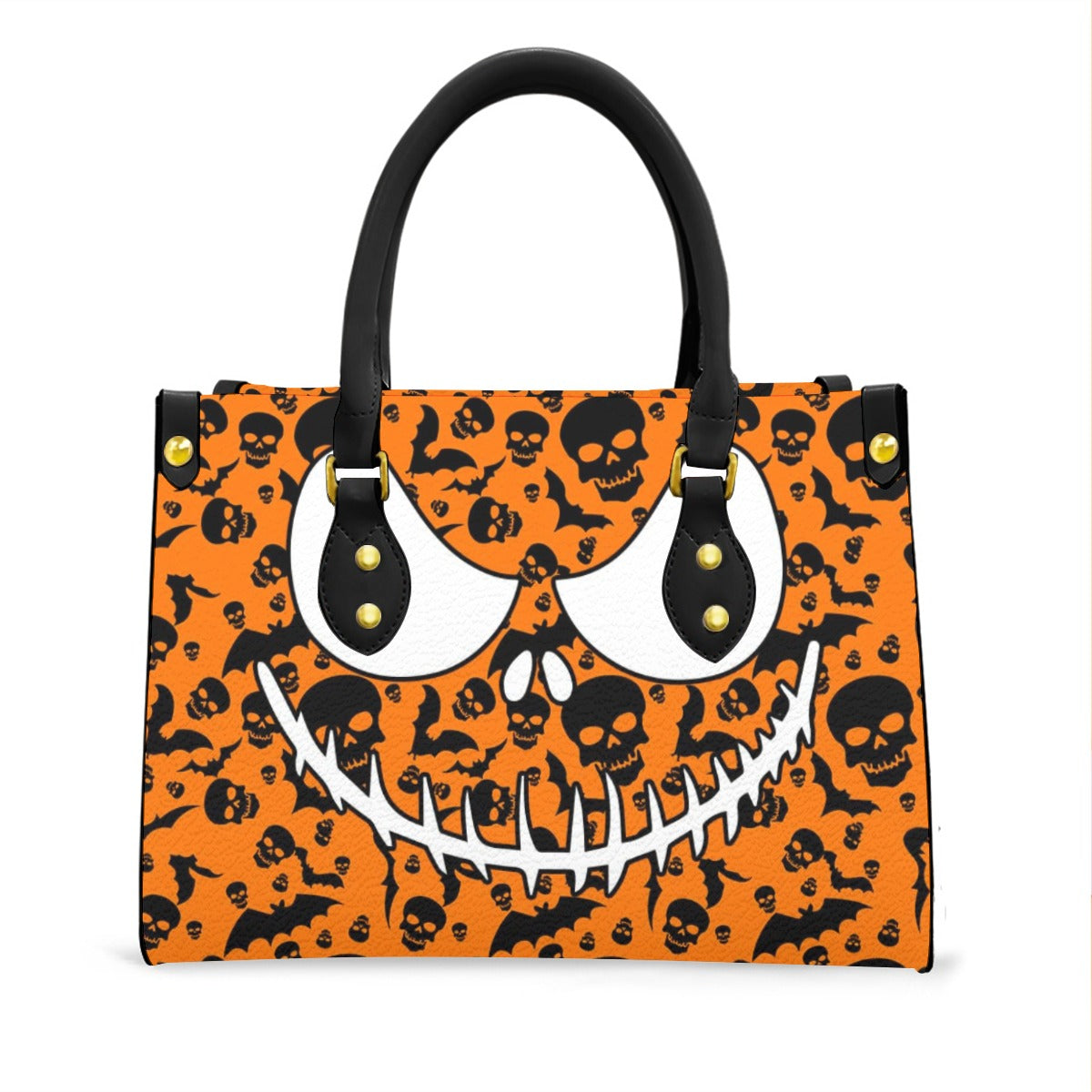 Wonder Skull structured tote bag solves the "I can't find anything in my bag" problem. The aoomy interior fits your tablet, phone, wallet, water bottle, umbrella, and cosmetics — without the overstuffed look. Multiple interior pockets keep everything organized, so you're never digging around at checkout. Reinforced rivet corners and quality metal hardware ensure the bag holds up to daily use. Whether you're heading to work, running errands, or catching a flight, this tote keeps you looking put-together.