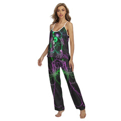 Green Couple Art Pajamas Sets For Women Sleepwears Combo