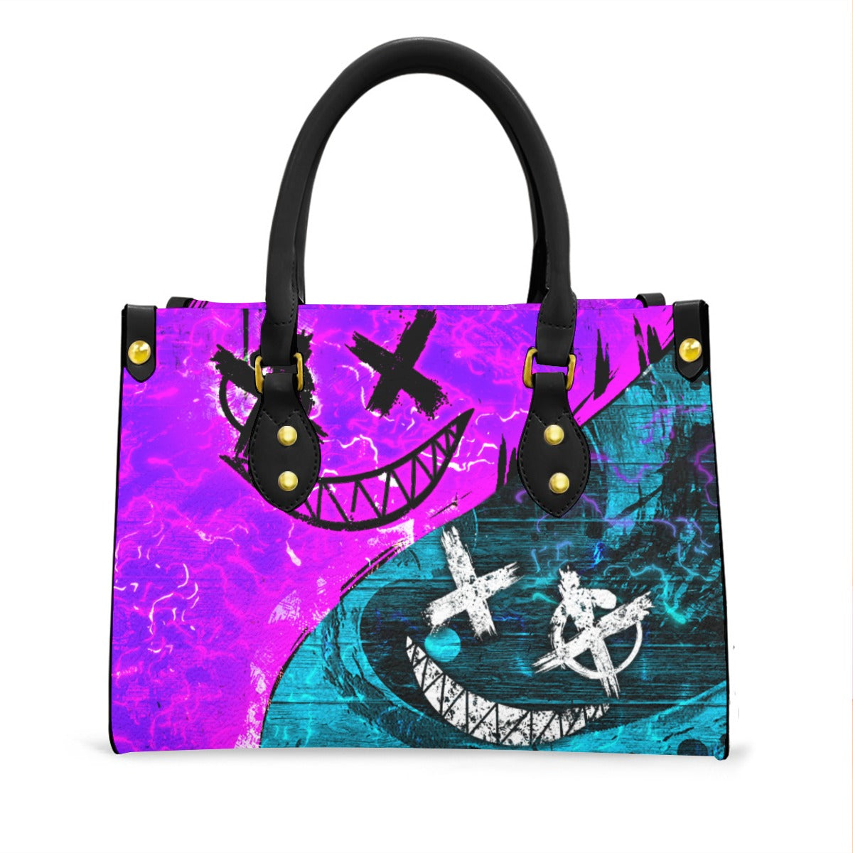 Wonder Skull structured tote bag solves the "I can't find anything in my bag" problem. The roomy interior fits your tablet, phone, wallet, water bottle, umbrella, and cosmetics — without the overstuffed look. Multiple interior pockets keep everything organized, so you're never digging around at checkout. Reinforced rivet corners and quality metal hardware ensure the bag holds up to daily use. Whether you're heading to work, running errands, or catching a flight, this tote keeps you looking put-together.