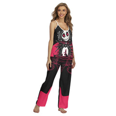 Pink Couple Art Pajamas Sets For Women Sleepwears Combo