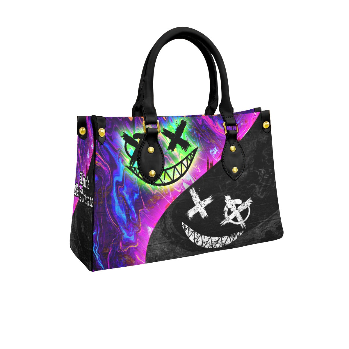 Wonder Skull structured tote bag solves the "I can't find anything in my bag" problem. The roomy interior fits your tablet, phone, wallet, water bottle, umbrella, and cosmetics — without the overstuffed look. Multiple interior pockets keep everything organized, so you're never digging around at checkout. Reinforced rivet corners and quality metal hardware ensure the bag holds up to daily use. Whether you're heading to work, running errands, or catching a flight, this tote keeps you looking put-together.