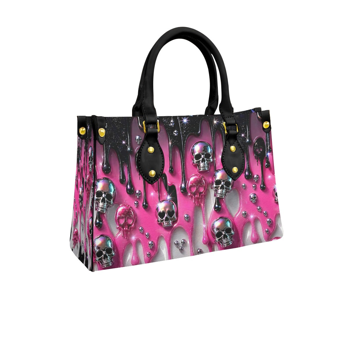 Wonder Skull structured tote bag solves the "I can't find anything in my bag" problem. The roomy interior fits your tablet, phone, wallet, water bottle, umbrella, and cosmetics — without the overstuffed look. Multiple interior pockets keep everything organized, so you're never digging around at checkout. Reinforced rivet corners and quality metal hardware ensure the bag holds up to daily use. Whether you're heading to work, running errands, or catching a flight, this tote keeps you looking put-together.