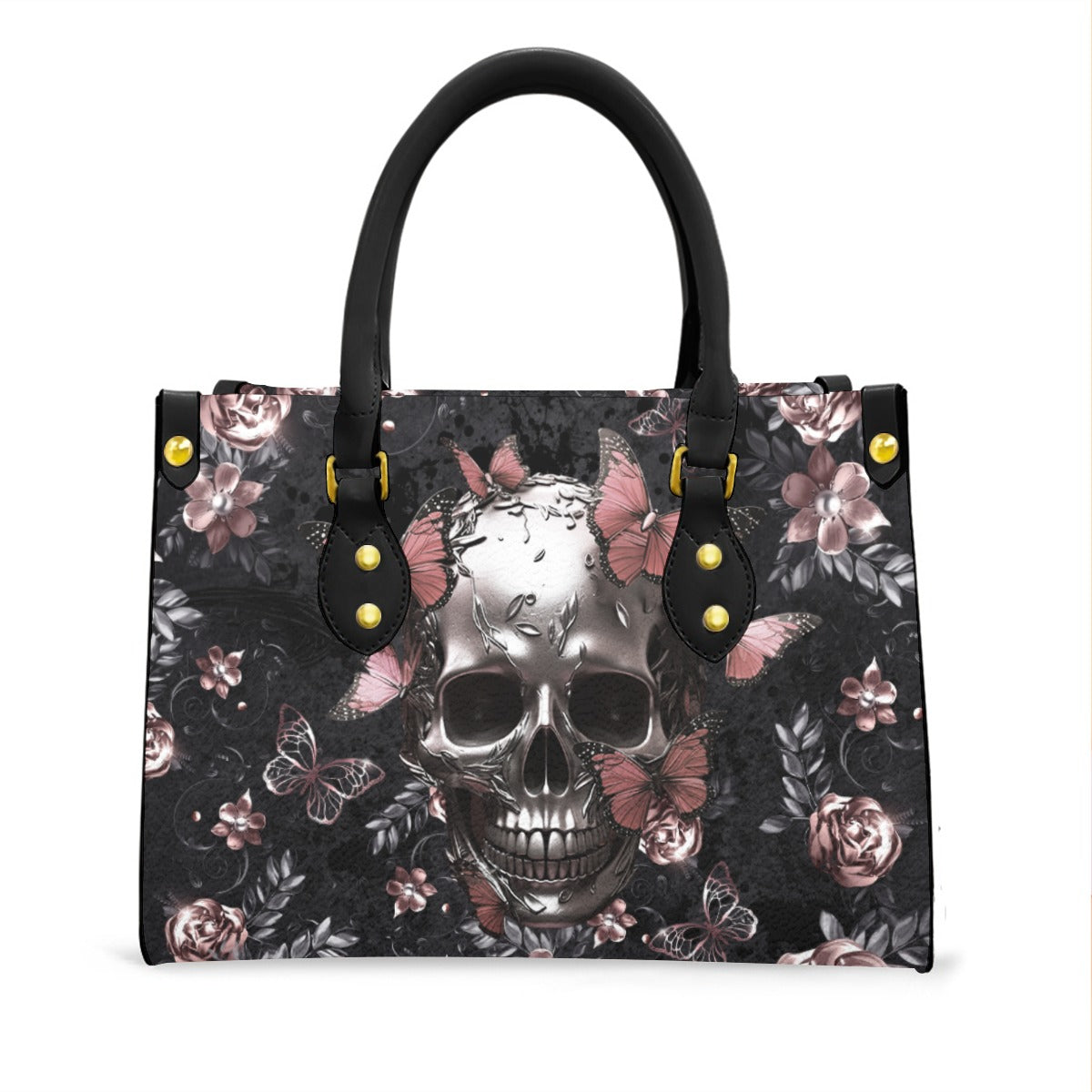 Wonder Skull structured tote bag solves the "I can't find anything in my bag" problem. The roomy interior fits your tablet, phone, wallet, water bottle, umbrella, and cosmetics — without the overstuffed look. Multiple interior pockets keep everything organized, so you're never digging around at checkout. Reinforced rivet corners and quality metal hardware ensure the bag holds up to daily use. Whether you're heading to work, running errands, or catching a flight, this tote keeps you looking put-together.