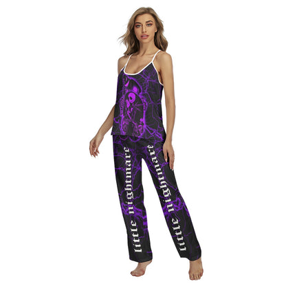 Purple Couple Gothic ArtCami Pajamas Sets For Women Sleepwears Combo