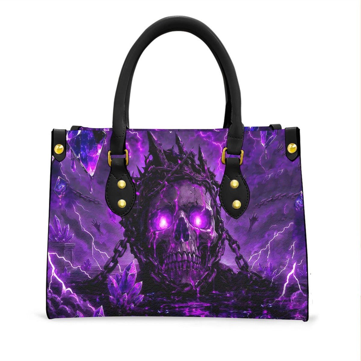 Wonder Skull structured tote bag solves the "I can't find anything in my bag" problem. The roomy interior fits your tablet, phone, wallet, water bottle, umbrella, and cosmetics — without the overstuffed look. Multiple interior pockets keep everything organized, so you're never digging around at checkout. Reinforced rivet corners and quality metal hardware ensure the bag holds up to daily use. Whether you're heading to work, running errands, or catching a flight, this tote keeps you looking put-together.