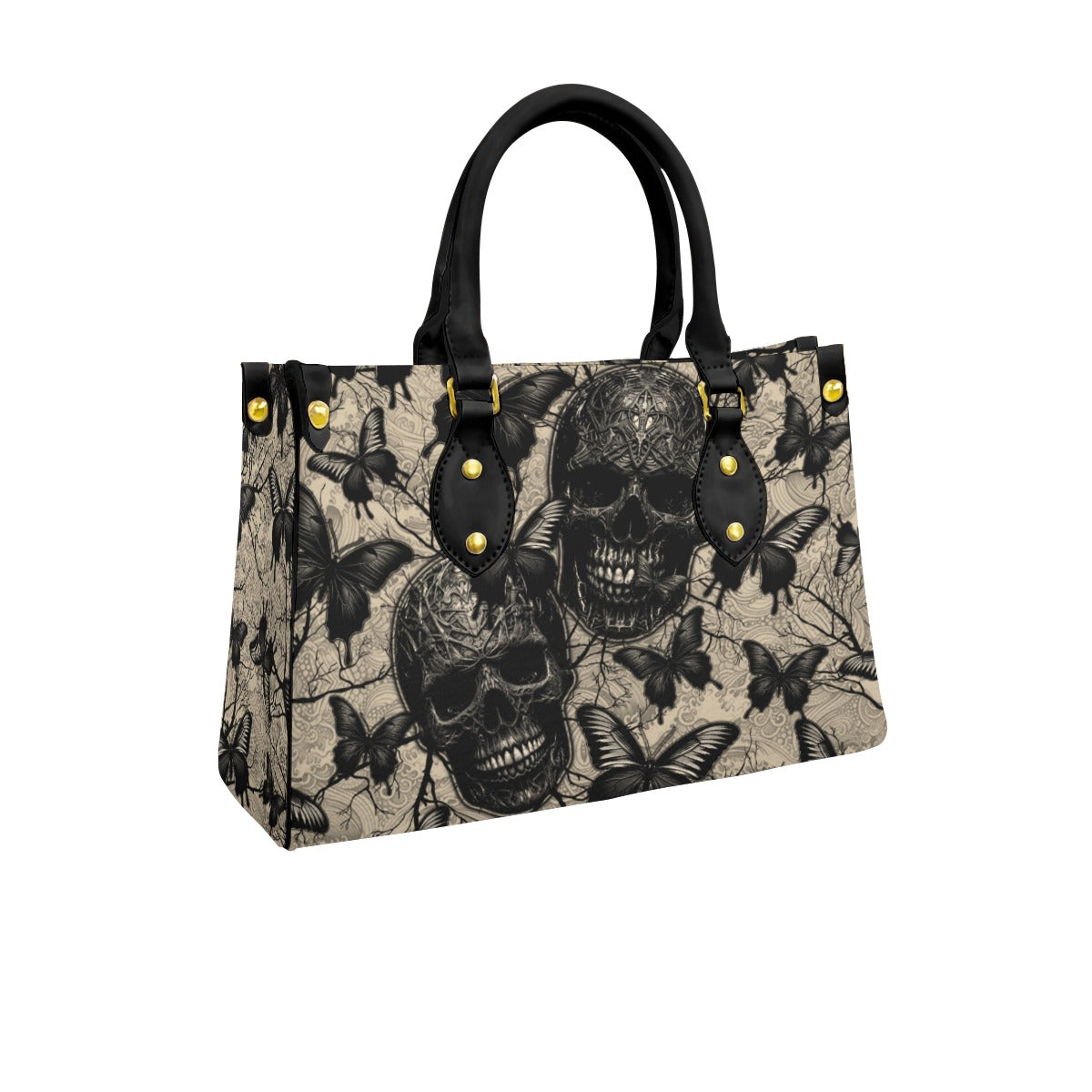 Wonder Skull structured tote bag solves the "I can't find anything in my bag" problem. The roomy interior fits your tablet, phone, wallet, water bottle, umbrella, and cosmetics — without the overstuffed look. Multiple interior pockets keep everything organized, so you're never digging around at checkout. Reinforced rivet corners and quality metal hardware ensure the bag holds up to daily use. Whether you're heading to work, running errands, or catching a flight, this tote keeps you looking put-together.