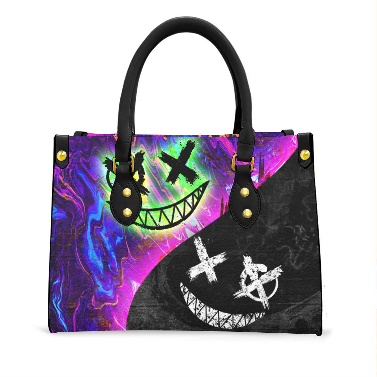 Wonder Skull structured tote bag solves the "I can't find anything in my bag" problem. The roomy interior fits your tablet, phone, wallet, water bottle, umbrella, and cosmetics — without the overstuffed look. Multiple interior pockets keep everything organized, so you're never digging around at checkout. Reinforced rivet corners and quality metal hardware ensure the bag holds up to daily use. Whether you're heading to work, running errands, or catching a flight, this tote keeps you looking put-together.