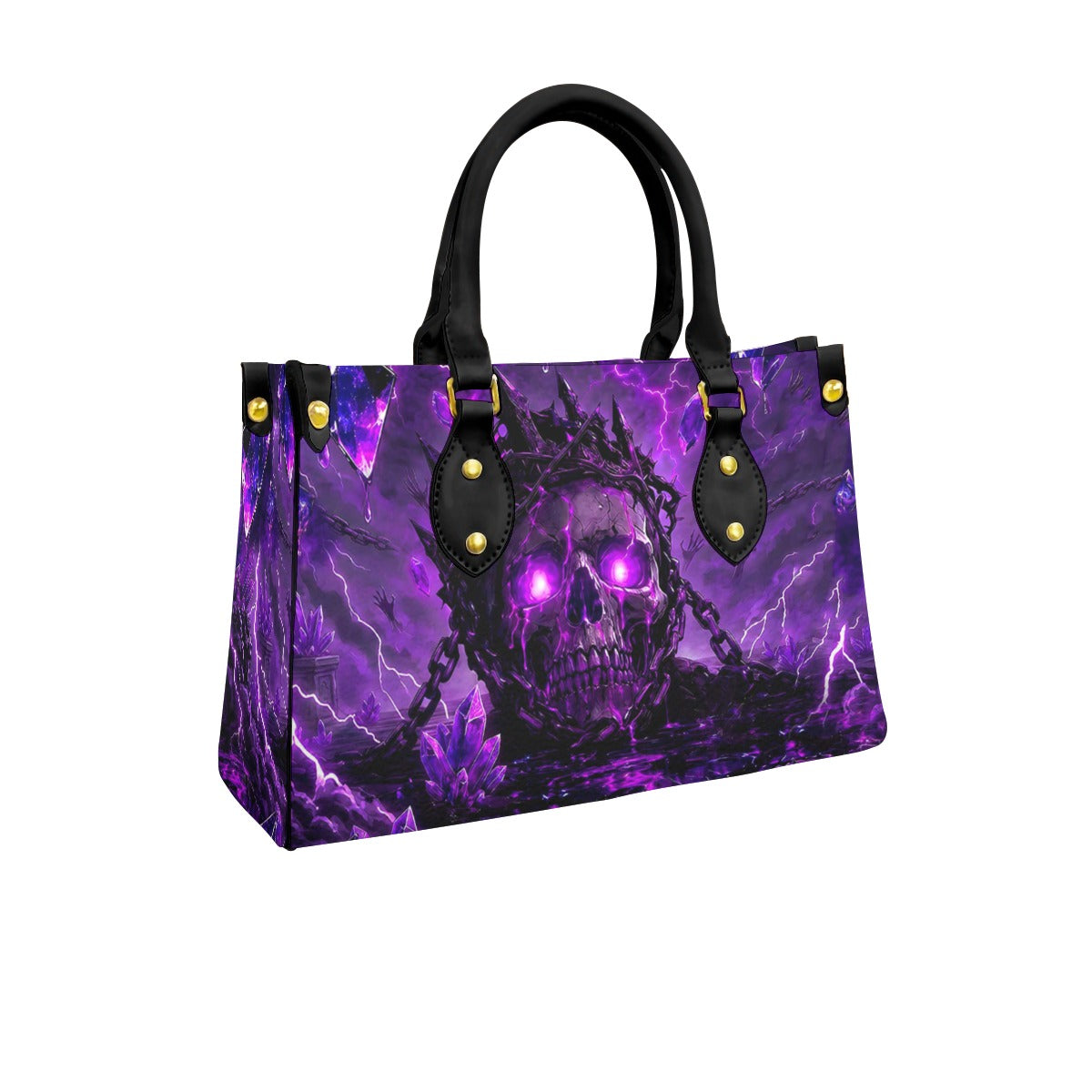 Wonder Skull structured tote bag solves the "I can't find anything in my bag" problem. The roomy interior fits your tablet, phone, wallet, water bottle, umbrella, and cosmetics — without the overstuffed look. Multiple interior pockets keep everything organized, so you're never digging around at checkout. Reinforced rivet corners and quality metal hardware ensure the bag holds up to daily use. Whether you're heading to work, running errands, or catching a flight, this tote keeps you looking put-together.