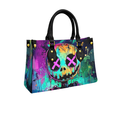 Wonder Skull structured tote bag solves the "I can't find anything in my bag" problem. The roomy interior fits your tablet, phone, wallet, water bottle, umbrella, and cosmetics — without the overstuffed look. Multiple interior pockets keep everything organized, so you're never digging around at checkout. Reinforced rivet corners and quality metal hardware ensure the bag holds up to daily use. Whether you're heading to work, running errands, or catching a flight, this tote keeps you looking put-together.