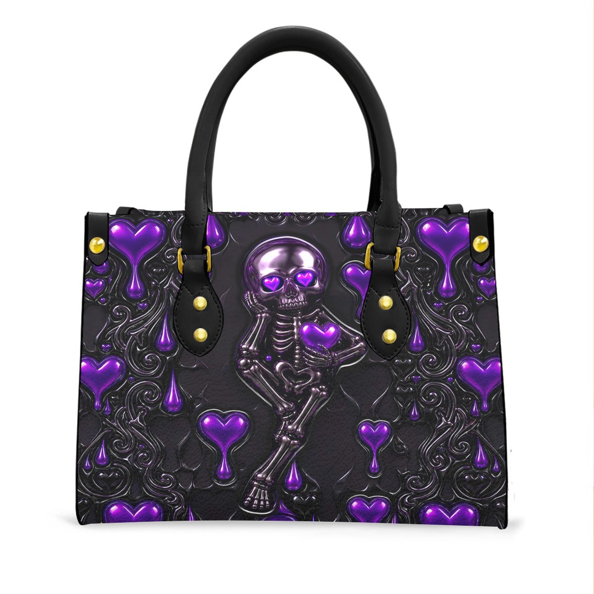 Wonder Skull structured tote bag solves the "I can't find anything in my bag" problem. The roomy interior fits your tablet, phone, wallet, water bottle, umbrella, and cosmetics — without the overstuffed look. Multiple interior pockets keep everything organized, so you're never digging around at checkout. Reinforced rivet corners and quality metal hardware ensure the bag holds up to daily use. Whether you're heading to work, running errands, or catching a flight, this tote keeps you looking put-together.