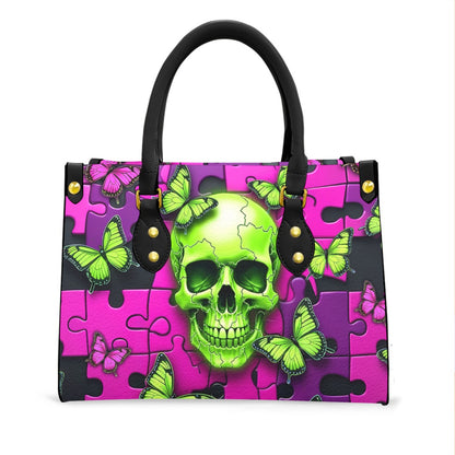 Wonder Skull structured tote bag solves the "I can't find anything in my bag" problem. The roomy interior fits your tablet, phone, wallet, water bottle, umbrella, and cosmetics — without the overstuffed look. Multiple interior pockets keep everything organized, so you're never digging around at checkout. Reinforced rivet corners and quality metal hardware ensure the bag holds up to daily use. Whether you're heading to work, running errands, or catching a flight, this tote keeps you looking put-together.