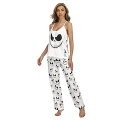 Black Face Art Cami Pajamas Sets For Women Sleepwears Combo