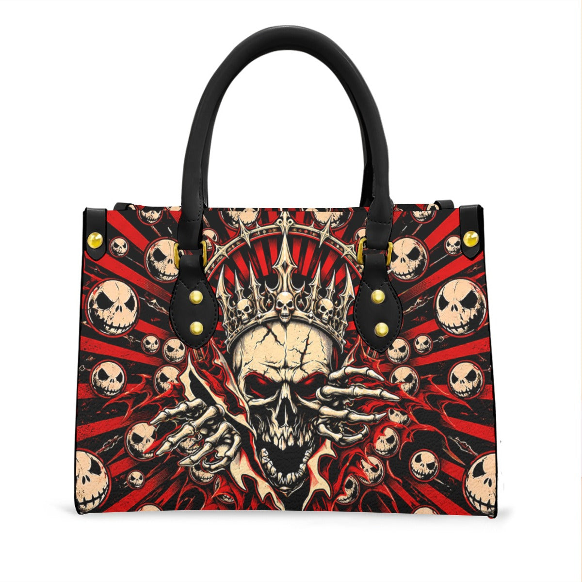 Wonder Skull structured tote bag solves the "I can't find anything in my bag" problem. The roomy interior fits your tablet, phone, wallet, water bottle, umbrella, and cosmetics — without the overstuffed look. Multiple interior pockets keep everything organized, so you're never digging around at checkout. Reinforced rivet corners and quality metal hardware ensure the bag holds up to daily use. Whether you're heading to work, running errands, or catching a flight, this tote keeps you looking put-together.
