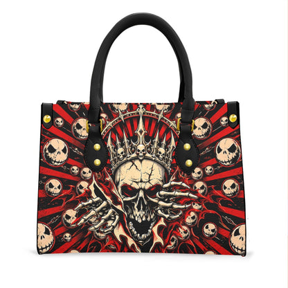 Wonder Skull structured tote bag solves the "I can't find anything in my bag" problem. The roomy interior fits your tablet, phone, wallet, water bottle, umbrella, and cosmetics — without the overstuffed look. Multiple interior pockets keep everything organized, so you're never digging around at checkout. Reinforced rivet corners and quality metal hardware ensure the bag holds up to daily use. Whether you're heading to work, running errands, or catching a flight, this tote keeps you looking put-together.