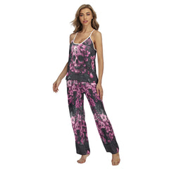 Pink Skull Flower Pajamas Sets For Women Sleepwears Combo