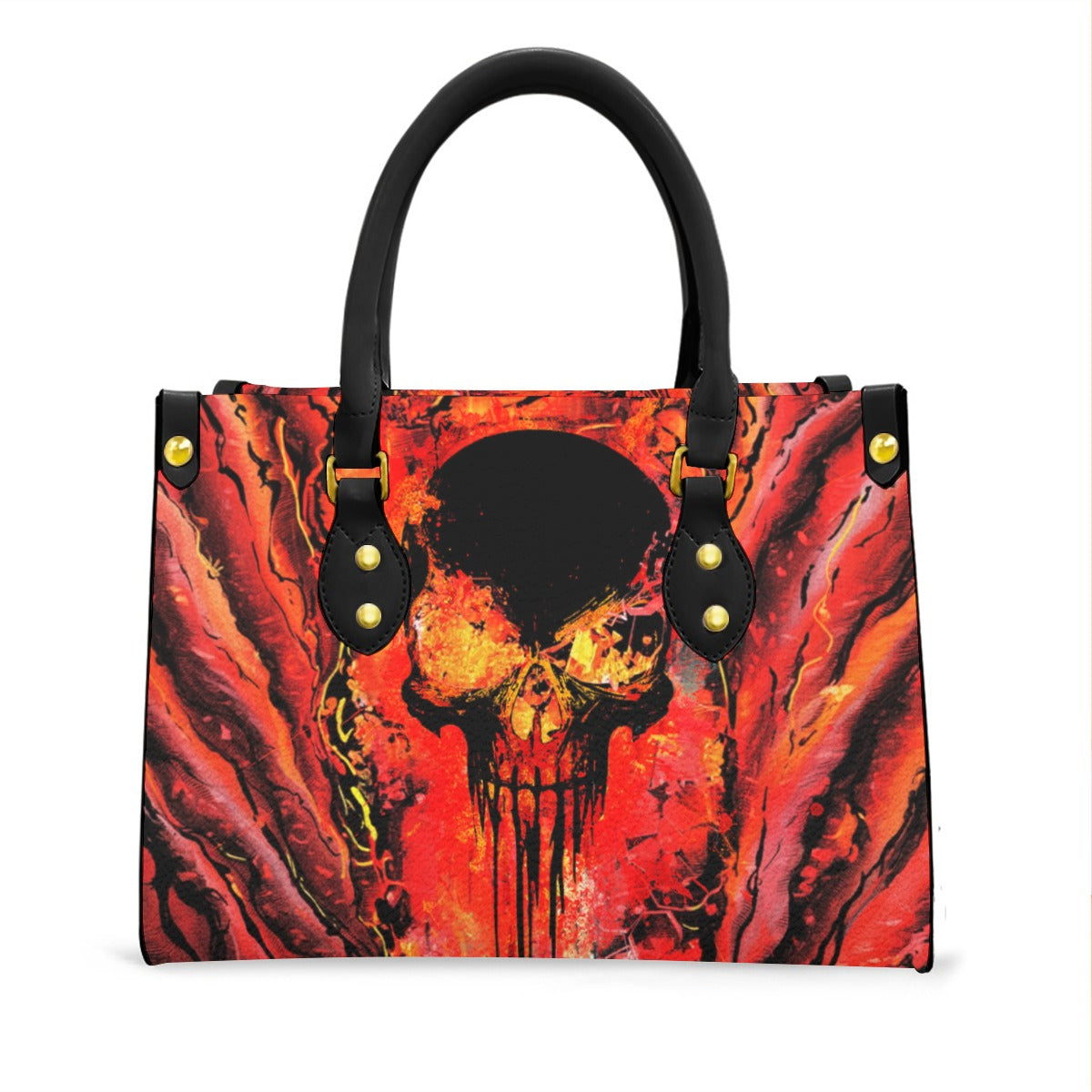 Wonder Skull structured tote bag solves the "I can't find anything in my bag" problem. The roomy interior fits your tablet, phone, wallet, water bottle, umbrella, and cosmetics — without the overstuffed look. Multiple interior pockets keep everything organized, so you're never digging around at checkout. Reinforced rivet corners and quality metal hardware ensure the bag holds up to daily use. Whether you're heading to work, running errands, or catching a flight, this tote keeps you looking put-together.