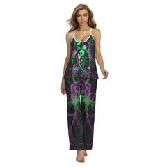 Green Couple Art Pajamas Sets For Women Sleepwears Combo