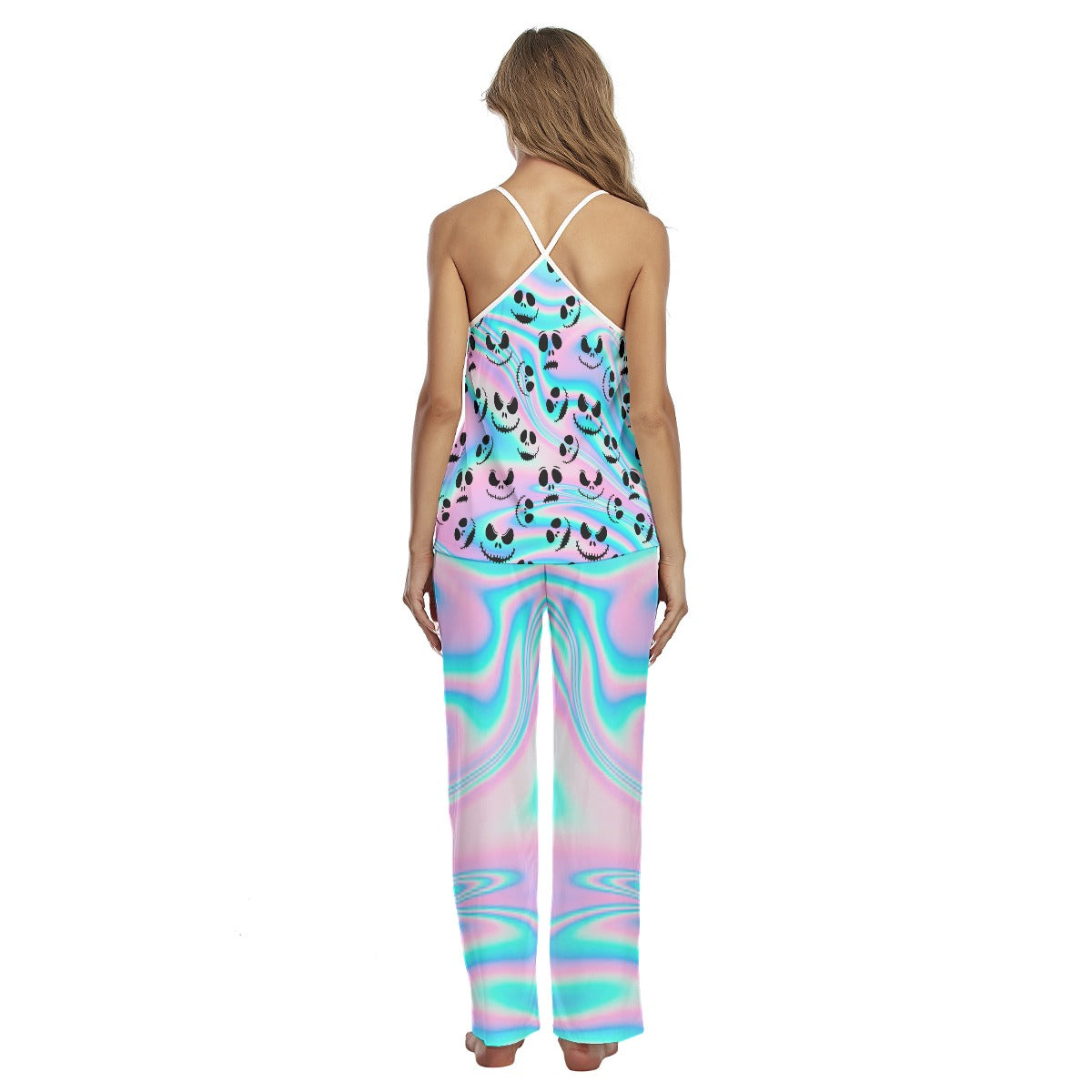 Holographic Pattern Pajamas Sets For Women Sleepwears Combo