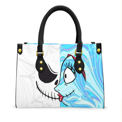 Wonder Skull structured tote bag solves the "I can't find anything in my bag" problem. The aoomy interior fits your tablet, phone, wallet, water bottle, umbrella, and cosmetics — without the overstuffed look. Multiple interior pockets keep everything organized, so you're never digging around at checkout. Reinforced rivet corners and quality metal hardware ensure the bag holds up to daily use. Whether you're heading to work, running errands, or catching a flight, this tote keeps you looking put-together.