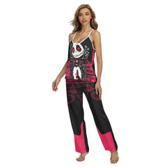 Pink Couple Art Pajamas Sets For Women Sleepwears Combo