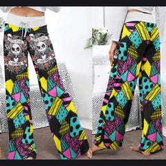 Psycho Nightmare Art Theme  Women's High-waisted Wide Leg Pants | Wonder Skull