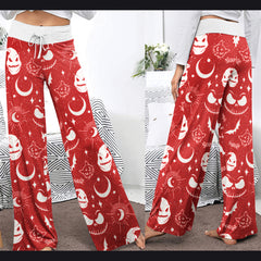 Christmas Nightmare Theme Women's High-waisted Wide Leg Pants | Wonder Skull