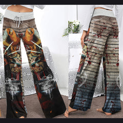 Sweet Dream Horror Theme Women's High-waisted Wide Leg Pants | Wonder Skull