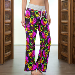 Radical Retro Grunge Skull Women's High-waisted Wide Leg Pants