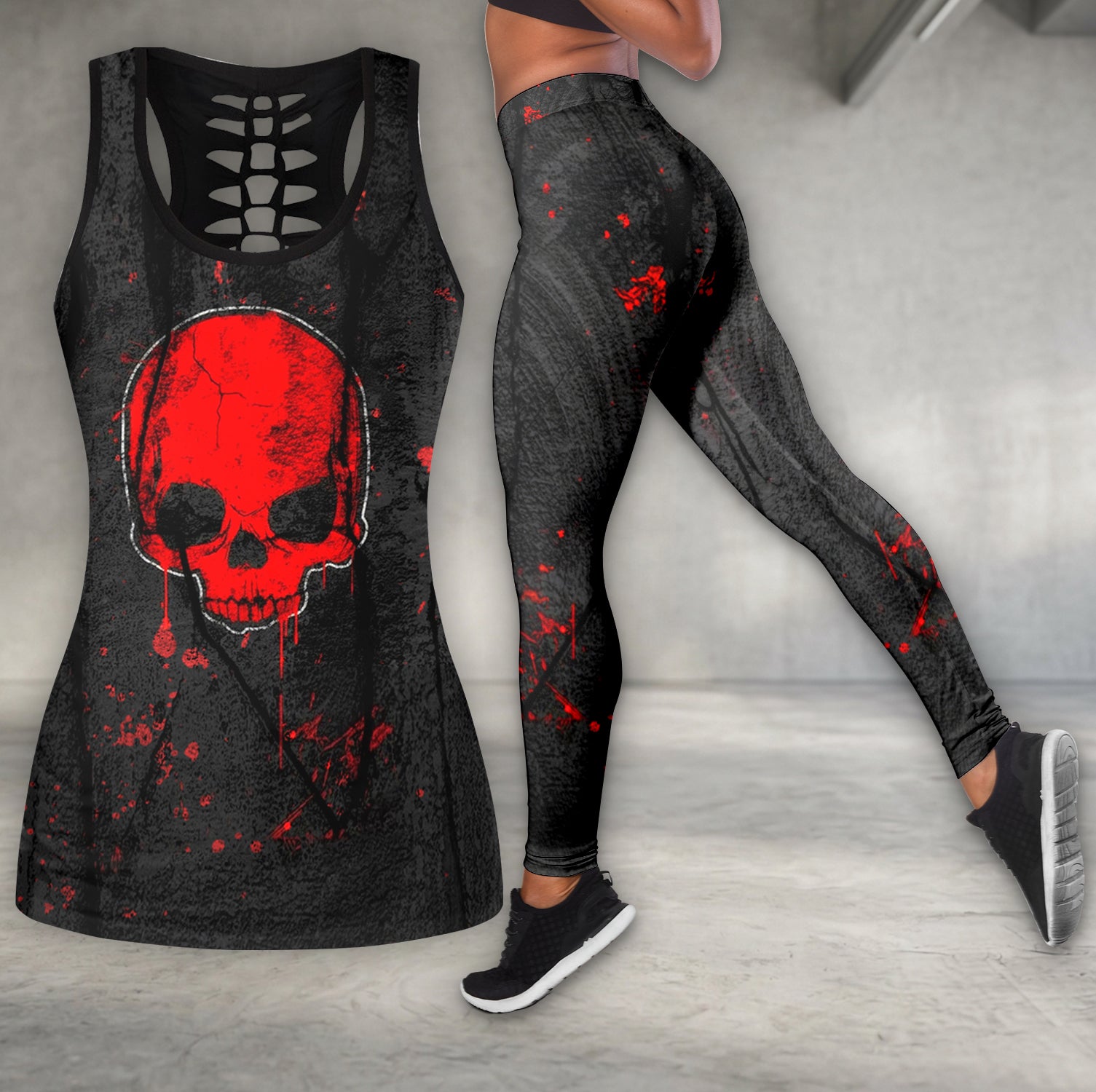 Scarlet Ruin Skull Art Tanktop and Leggings