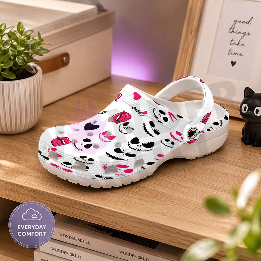 Wonder Skull Lightweight Clog Sandals are designed for all-day comfort. Featuring breathable ventilation holes, a cushioned footbed, and a pivoting heel strap, these versatile unisex clogs are perfect for use at home, outdoors, or at work — whatever your profession may be.