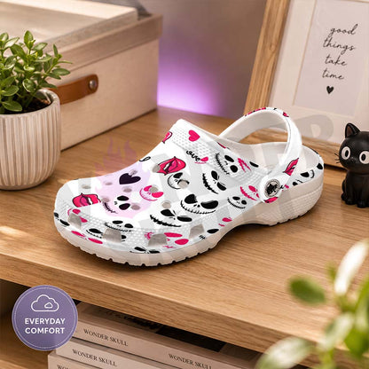 Wonder Skull Lightweight Clog Sandals are designed for all-day comfort. Featuring breathable ventilation holes, a cushioned footbed, and a pivoting heel strap, these versatile unisex clogs are perfect for use at home, outdoors, or at work — whatever your profession may be.