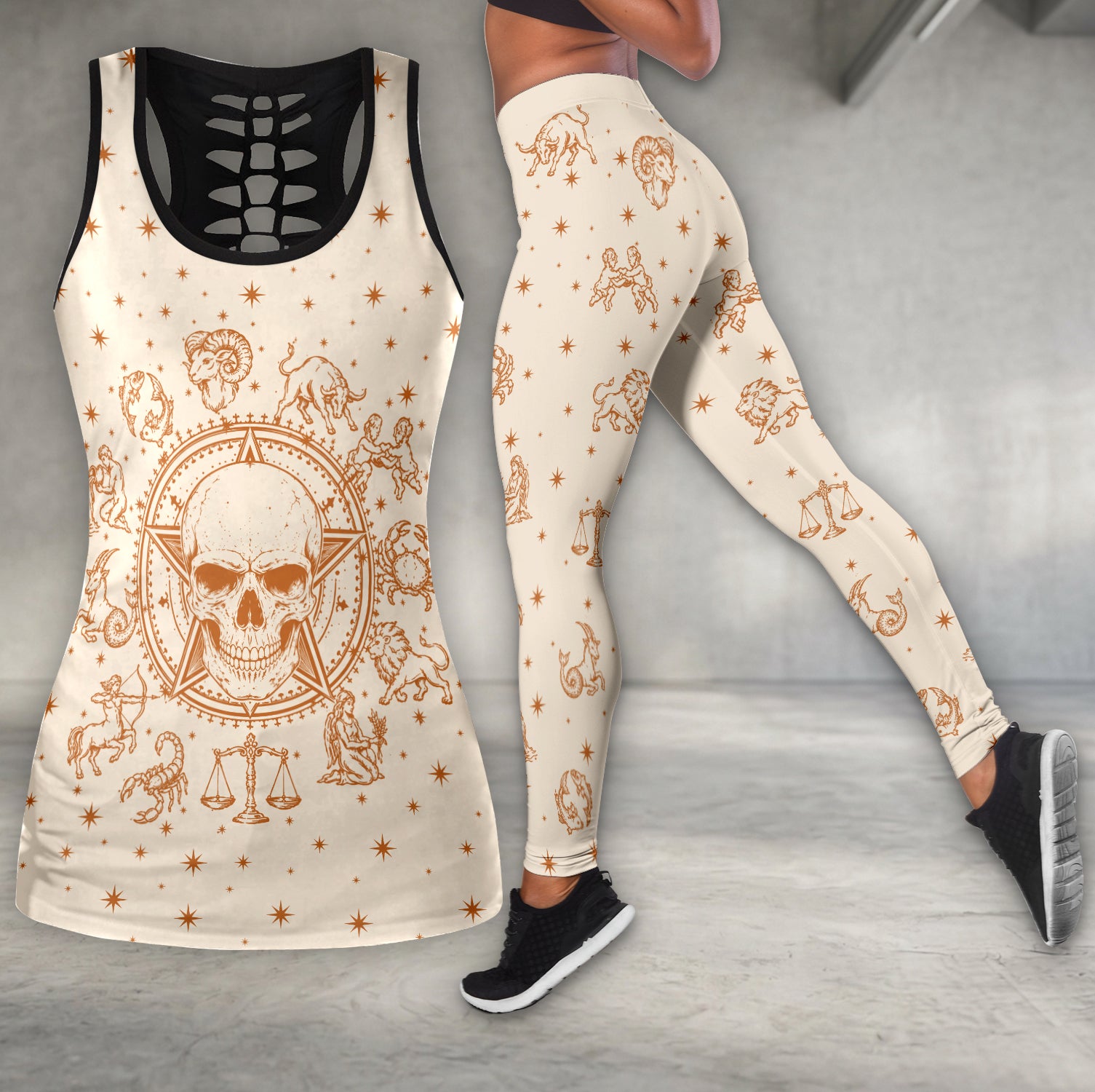 Celestial Zodiac Skull Art Tanktop and Legging