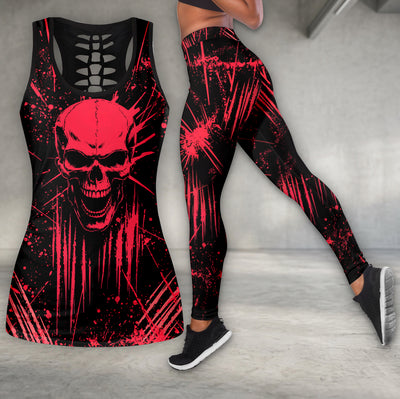 Red Rage Skull Art Tanktop and Leggings
