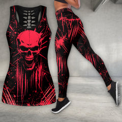 Red Rage Skull Art Tanktop and Leggings