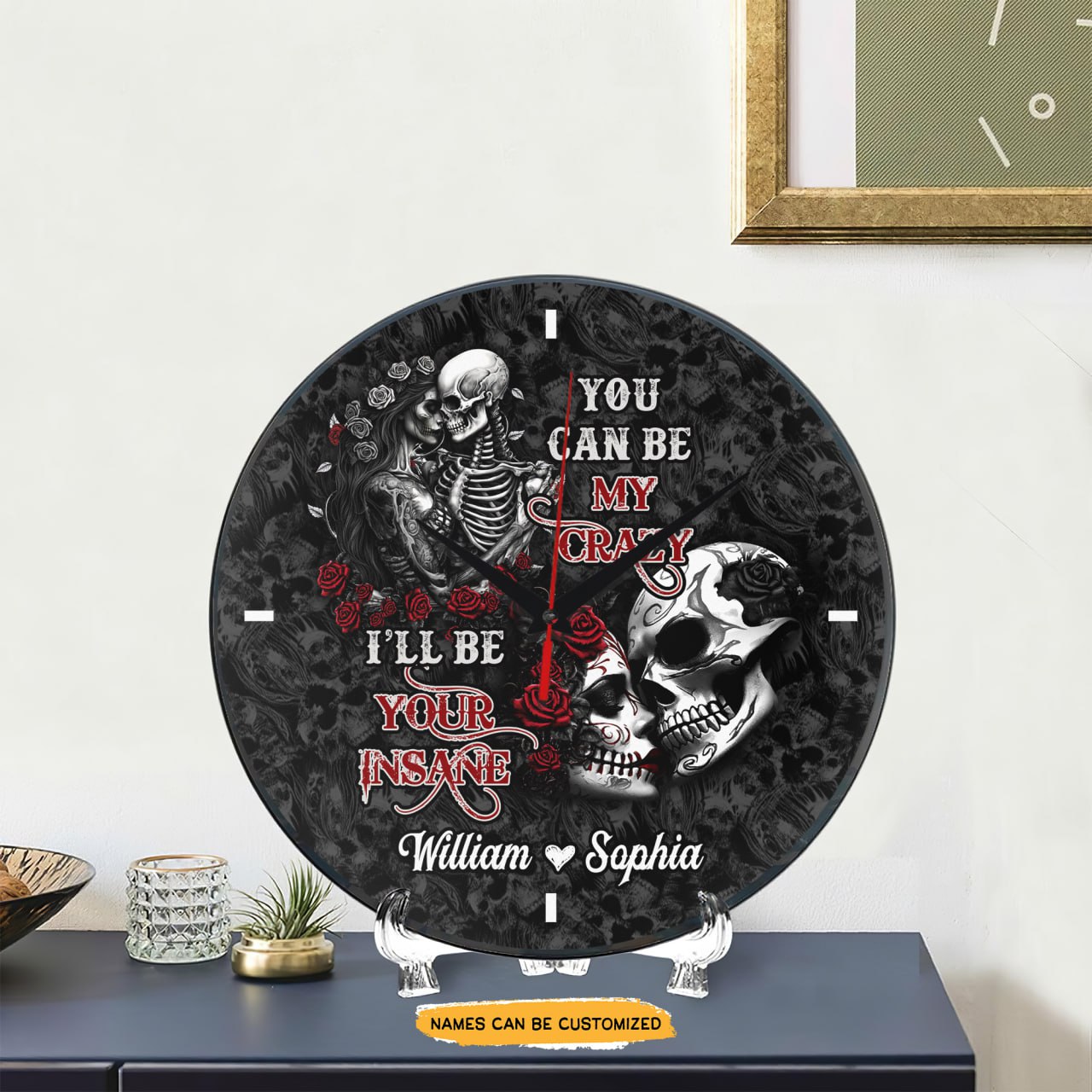 Krazy Love Elegant engraved clock, a sentimental keepsake for your special occasion and enduring love.
