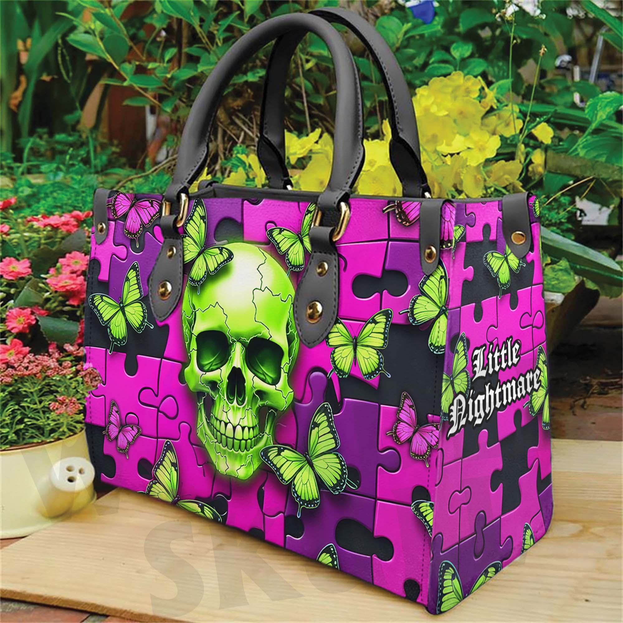 Wonder Skull structured tote bag solves the "I can't find anything in my bag" problem. The roomy interior fits your tablet, phone, wallet, water bottle, umbrella, and cosmetics — without the overstuffed look. Multiple interior pockets keep everything organized, so you're never digging around at checkout. Reinforced rivet corners and quality metal hardware ensure the bag holds up to daily use. Whether you're heading to work, running errands, or catching a flight, this tote keeps you looking put-together.