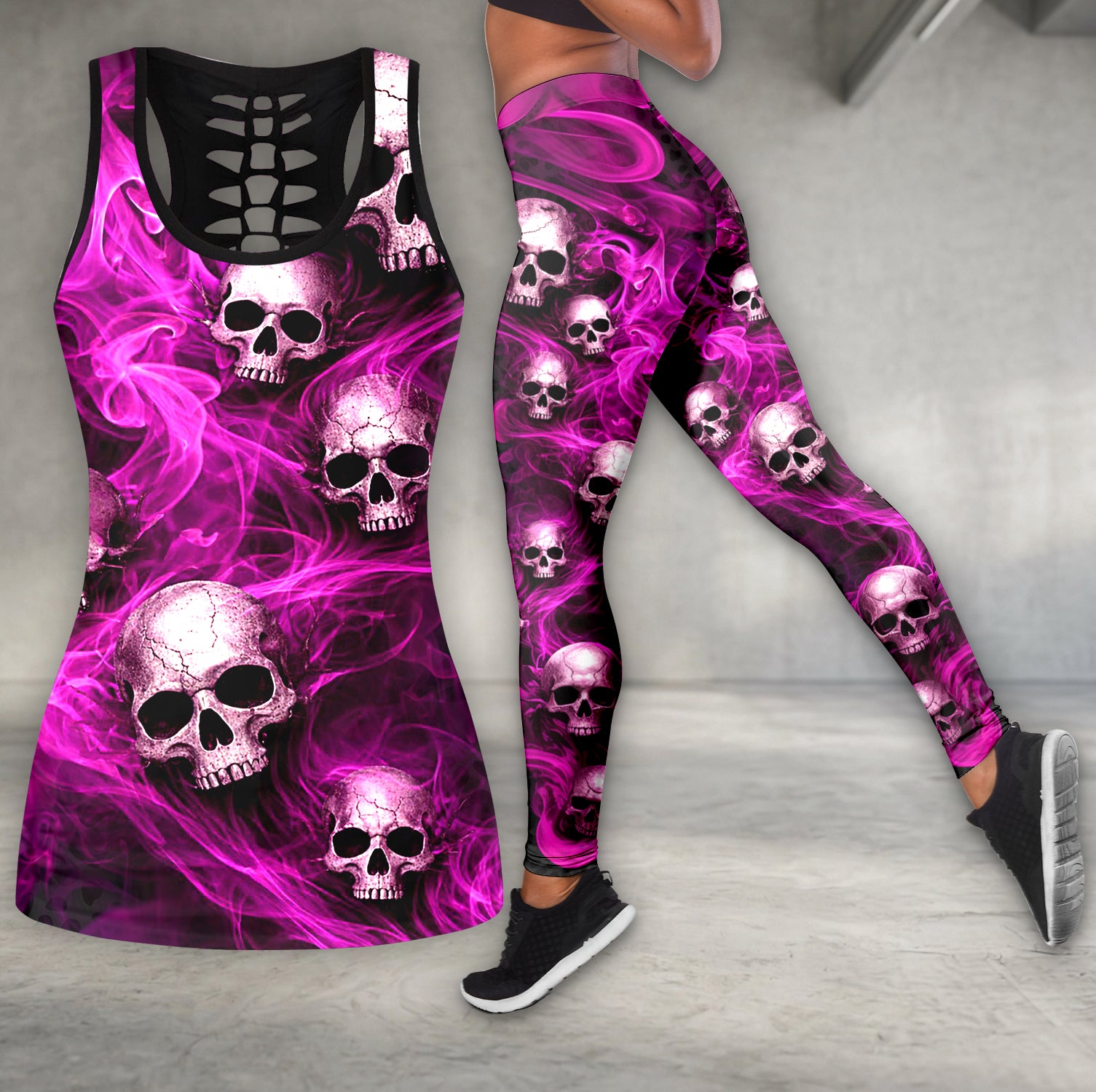 Electric Magenta Crypt Tanktop and Leggings
