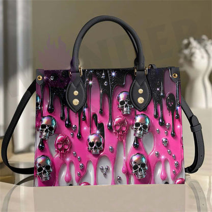Wonder Skull structured tote bag solves the "I can't find anything in my bag" problem. The roomy interior fits your tablet, phone, wallet, water bottle, umbrella, and cosmetics — without the overstuffed look. Multiple interior pockets keep everything organized, so you're never digging around at checkout. Reinforced rivet corners and quality metal hardware ensure the bag holds up to daily use. Whether you're heading to work, running errands, or catching a flight, this tote keeps you looking put-together.