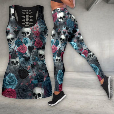 Bleeding Heart Skulls Art Tanktop and Leggings