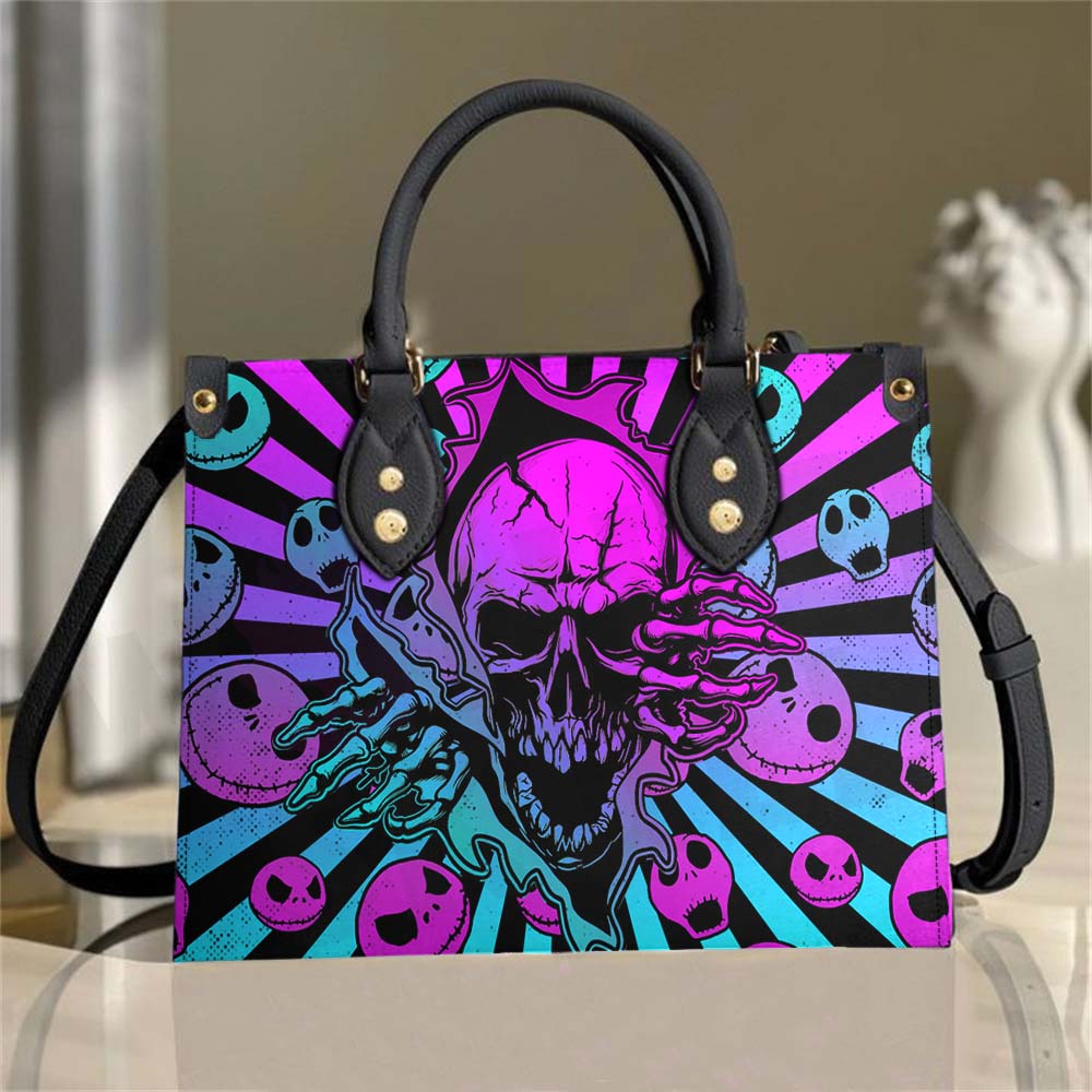 Wonder Skull structured tote bag solves the "I can't find anything in my bag" problem. The roomy interior fits your tablet, phone, wallet, water bottle, umbrella, and cosmetics — without the overstuffed look. Multiple interior pockets keep everything organized, so you're never digging around at checkout. Reinforced rivet corners and quality metal hardware ensure the bag holds up to daily use. Whether you're heading to work, running errands, or catching a flight, this tote keeps you looking put-together.