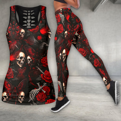 Gothic Skull & Rose Noir Tanktop and Leggings
