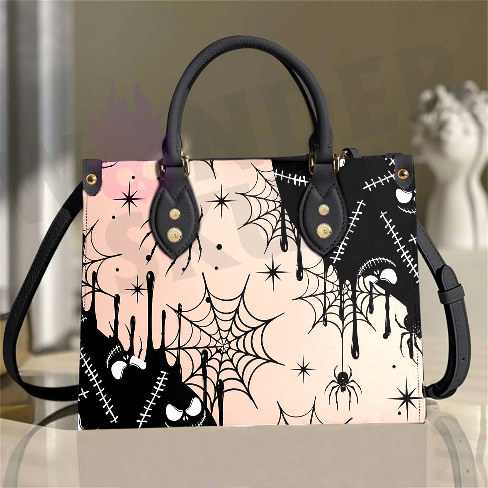 Wonder Skull structured tote bag solves the "I can't find anything in my bag" problem. The roomy interior fits your tablet, phone, wallet, water bottle, umbrella, and cosmetics — without the overstuffed look. Multiple interior pockets keep everything organized, so you're never digging around at checkout. Reinforced rivet corners and quality metal hardware ensure the bag holds up to daily use. Whether you're heading to work, running errands, or catching a flight, this tote keeps you looking put-together.