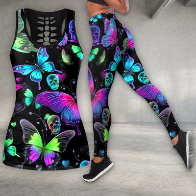 Midnight Pink Butterflies Tanktop and Legging