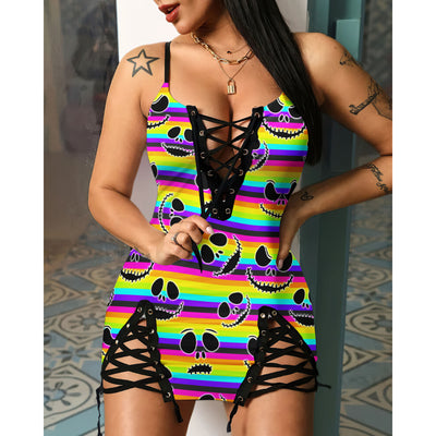 Express your personal style with the Hot Gothic Dress, a timeless piece featuring a unique Rainbow Little Nightmare, perfect for enhancing your daily fashion routine.