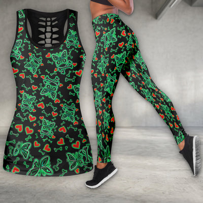 Neon Love Bones Pattern Tanktop and Leggings