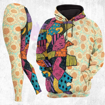 Women Hoodie and Leggings, Sunset Sunflowers Stitched Outwear Pants Outfit